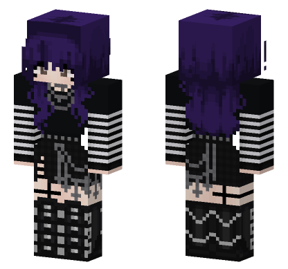 Stripped Goth Purple Skin Minecraft Bedrock skin