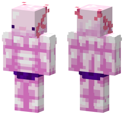 Strong Axolotl Minecraft Bedrock skin