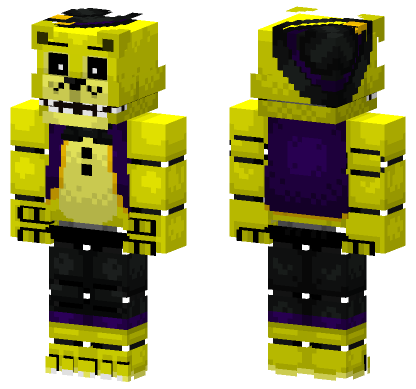 Stylized Classic Golden Freddy Minecraft Bedrock skin