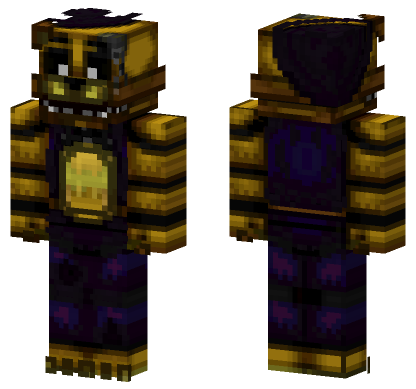 Stylized Golden Freddy Minecraft Bedrock skin