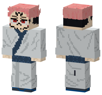 Sukuna Inside Yuji Itadori Minecraft Bedrock skin