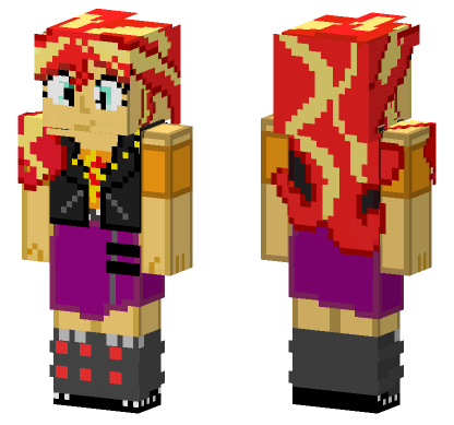 Sunset Shimmer Updated Minecraft Bedrock skin