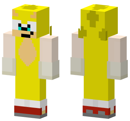 Super Sonic Yellow Minecraft Bedrock skin