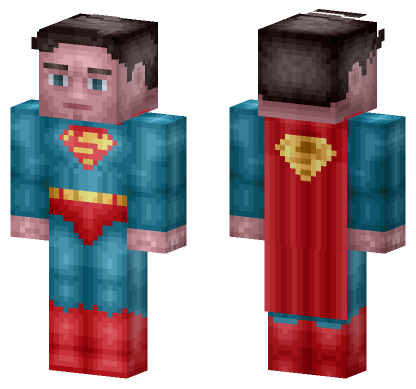 Superman Red Blue Suit Minecraft Bedrock skin