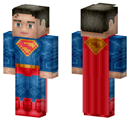 Superman Red Blue Suit Minecraft Bedrock skin