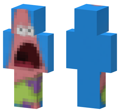 Surprised Patrick Star Minecraft Bedrock skin