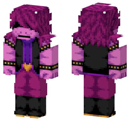 Susie Dark World With Bangs Deltarune Minecraft Bedrock skin
