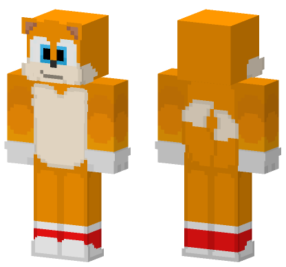 Tails Sonic The Hedgehog 2 Minecraft Bedrock skin