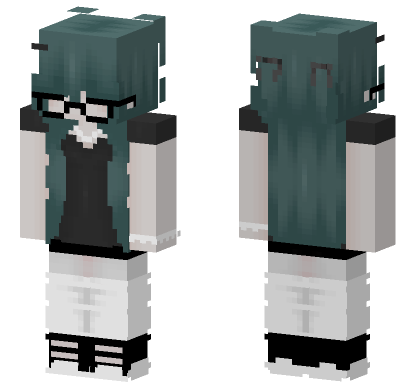 Teal Hair Girl Minecraft Bedrock skin