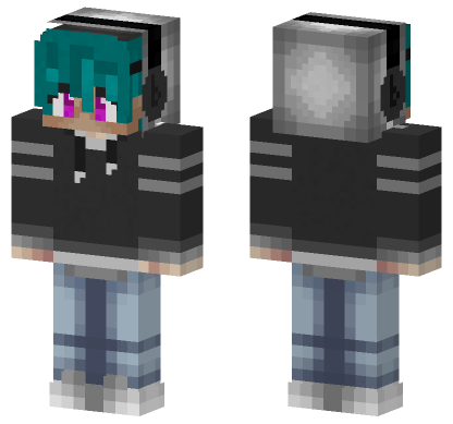 Teal Hair Girl Minecraft Bedrock skin