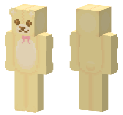 Teddy Bear Yellow Minecraft Bedrock skin