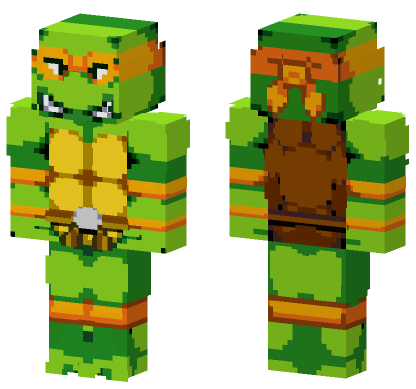 Teenage Mutant Ninja Turtles Michelangelo Minecraft Bedrock skin