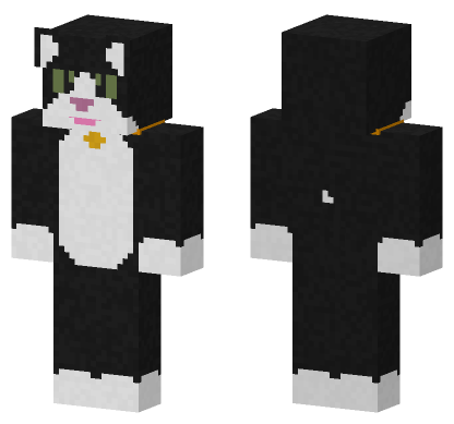 Tuxedo Cat Mouth Minecraft Bedrock skin