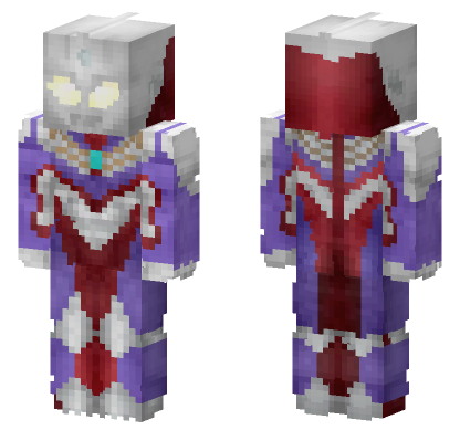 Ultraman Tiga Skin Minecraft Bedrock skin