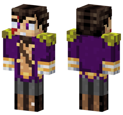 Vegetta777 Purple Outfit Minecraft Bedrock skin