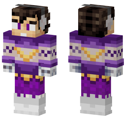 Vegetta777 Purple Outfit Minecraft Bedrock skin