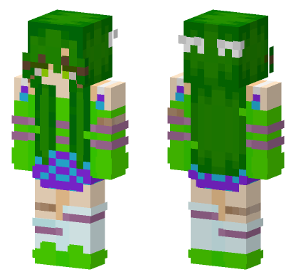 Viridia Green Outfit Minecraft Bedrock skin