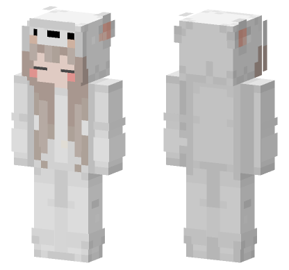 White Fluffy Boy Minecraft Bedrock skin