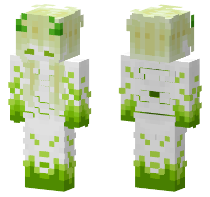 White Green Demon Minecraft Bedrock skin