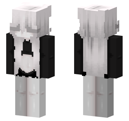 White Hair Anime Girl Minecraft Bedrock skin