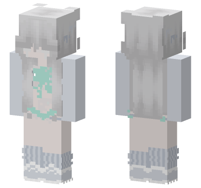 White Hair Girl Minecraft Bedrock skin