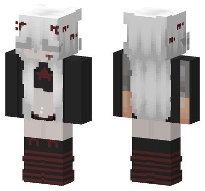 White Haired Girl Minecraft Bedrock skin