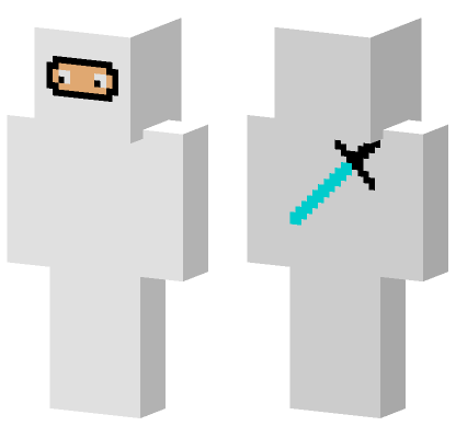 White Ninja Diamond Sword Minecraft Bedrock skin