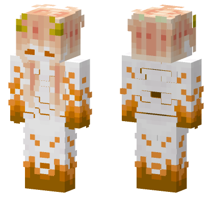 White Orange Demon Minecraft Bedrock skin