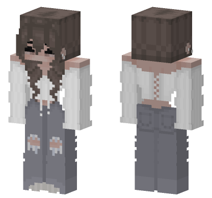 White Top Girl Minecraft Bedrock skin