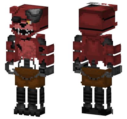 Withered Foxy Fnaf Skin Minecraft Bedrock skin