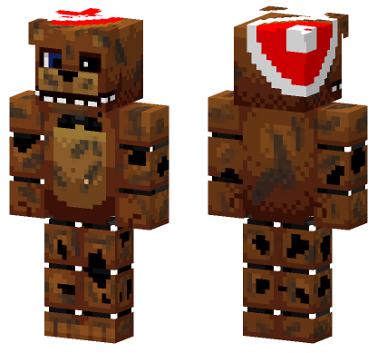 Withered Freddy Fazbear Christmas Minecraft Bedrock skin