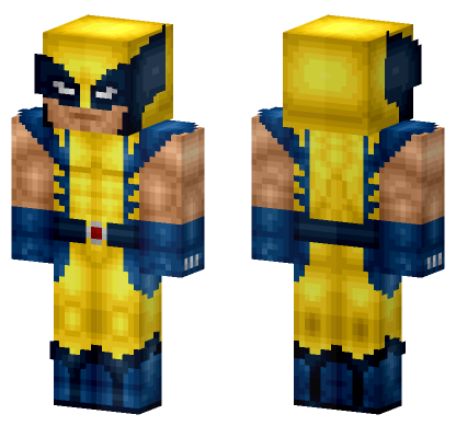 Wolverine Yellow Blue Suit Minecraft Bedrock skin