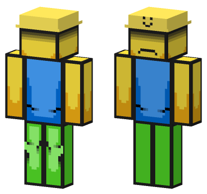 Yellow and Blue Block Creature Minecraft Bedrock skin