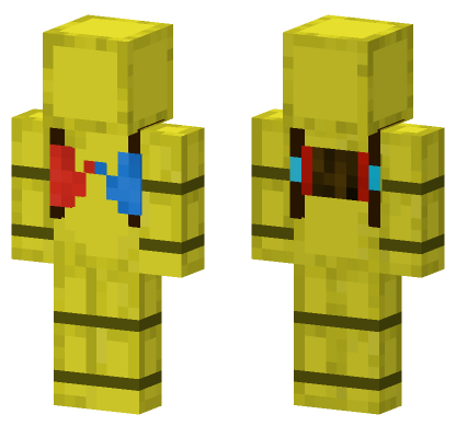 Yellow Robot Outfit Minecraft Bedrock skin