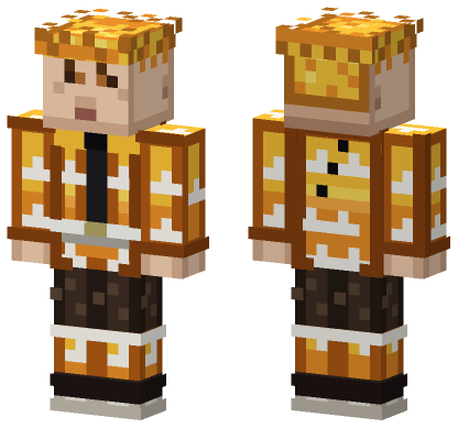 Zenitsu Agatsuma Yellow Outfit Minecraft Bedrock skin