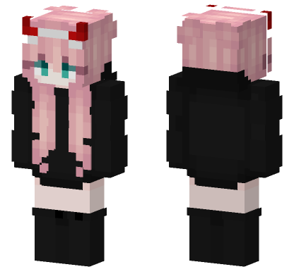 Zero Two Hoodie Minecraft Bedrock skin