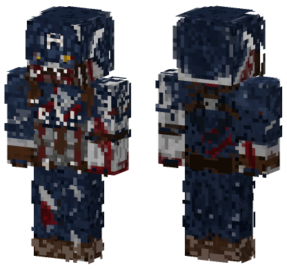 Zombie Captain America Minecraft Bedrock skin