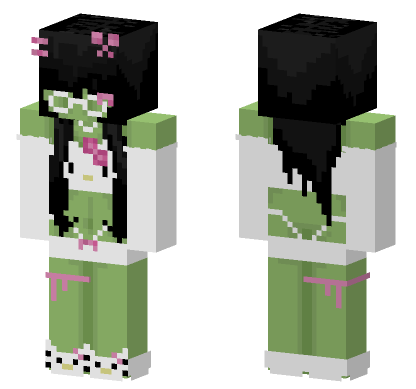 Zombie Hello Kitty Minecraft Bedrock skin